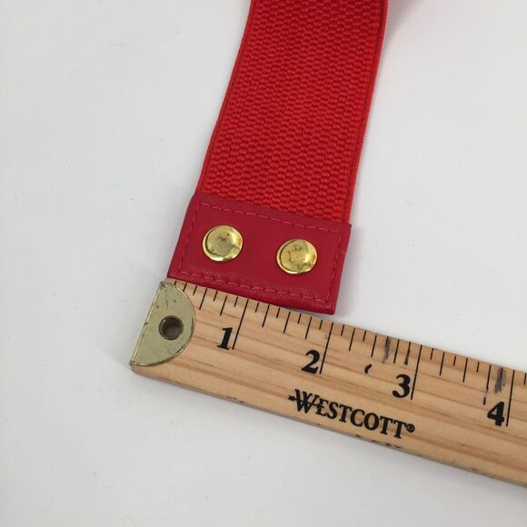 Vintage 1980s Knot Bow Upper Waist Belt Size Extra Small Solid Bright Red XS main image 4